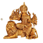 Brass Durga Eighteen Arms with Lion Idol | 12" Sacred Art | 6.5kg Golden Finish Masterpiece | Divine Temple Beauty | Jaipurio
